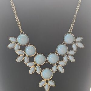 Elegant Gold Tone and Blue Statement Necklace - Unbranded‎